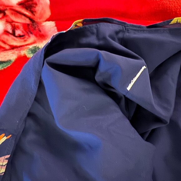 Madewell Silk Atrium Midi Skirt Bird of Paradise Floral Blue Size 10 - Picture 13 of 14